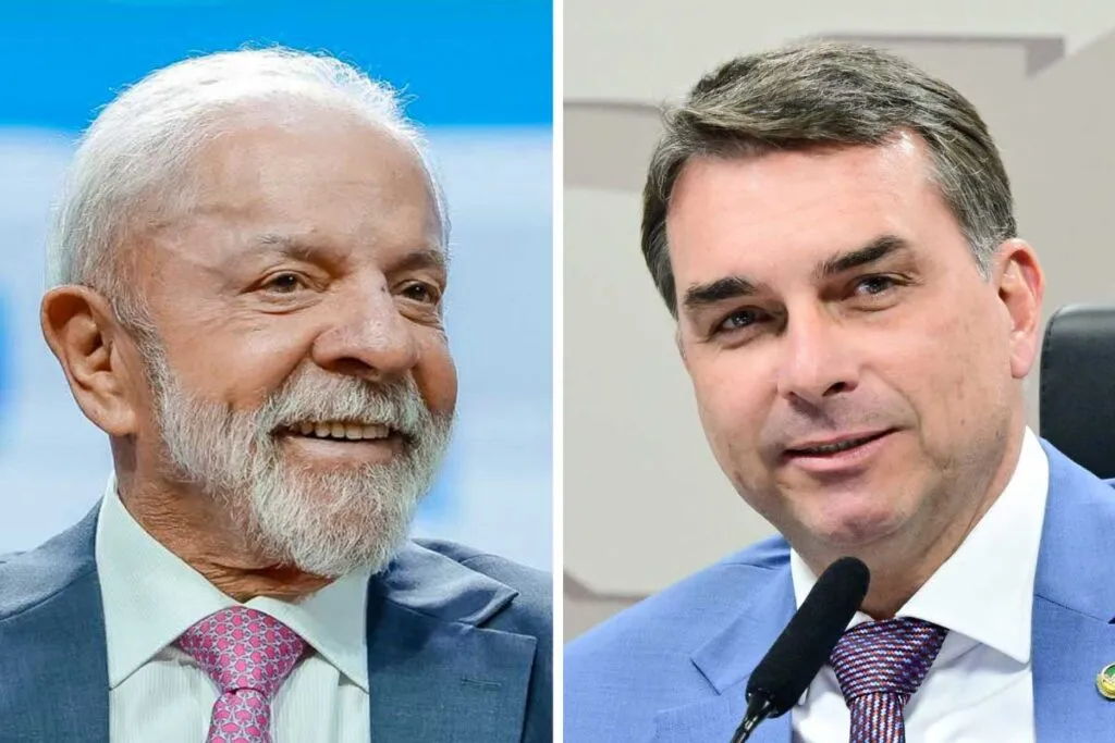 Eleições 2026: Lula lidera cenários contra Flávio Bolsonaro, diz nova pesquisa 1 Lula e Flávio Bolsonaro, eleições 2026